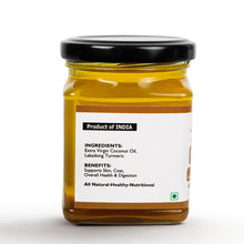 Load image into Gallery viewer, Co-CurQmix for Dogs - Extra Virgin Cold Pressed Coconut Oil Extracted from Coconut Milk Infused with Lakadong Turmeric -160ml Nutritional Supplement