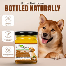 Load image into Gallery viewer, Co-CurQmix for Dogs - Extra Virgin Cold Pressed Coconut Oil Extracted from Coconut Milk Infused with Lakadong Turmeric -160ml Nutritional Supplement