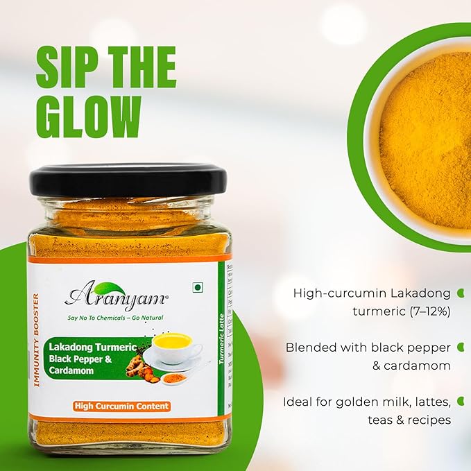 Lakadong Turmeric Drink Mix with Black Pepper & Cardamom