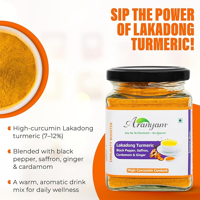 Lakadong Turmeric Drink Mix with Black Pepper, Saffron, Cardamom & Ginger