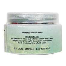 Load image into Gallery viewer, Natural Anti Wrinkle Spirulina Neem Face Pack, 30gm
